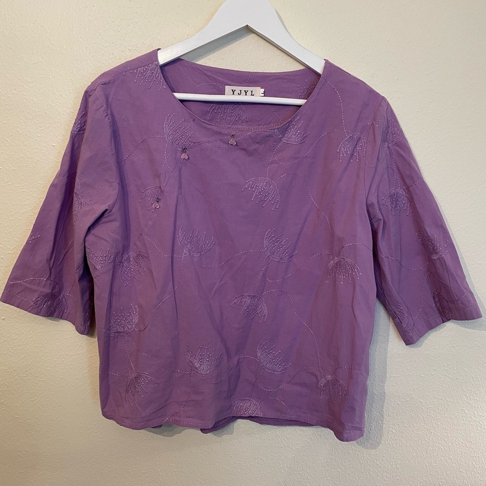 Lavender Embroidered Women's Blouse